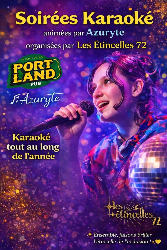 Affiche, 🎤 Soirées Karaoké – Les Étincelles 72