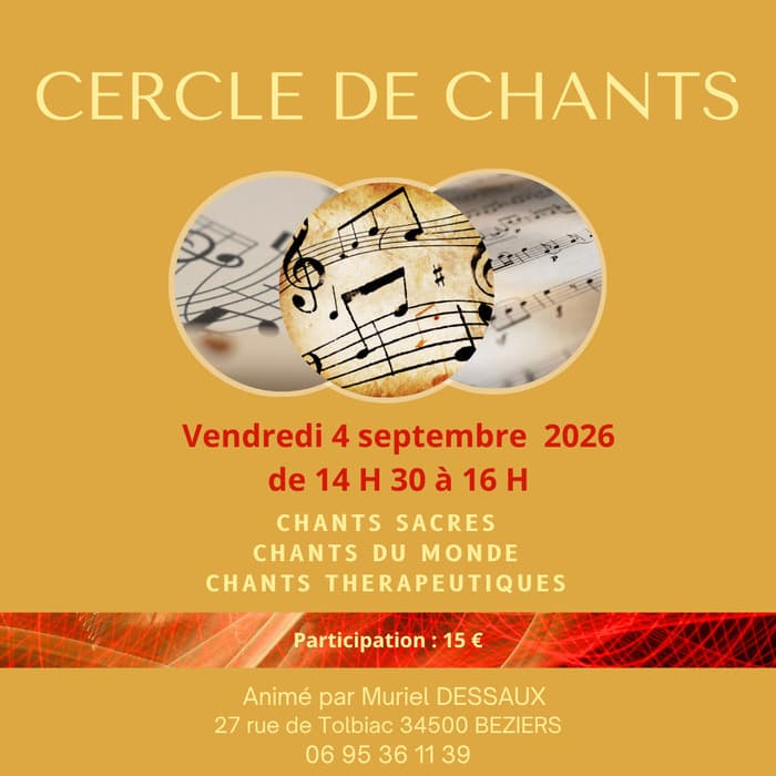 Affiche, Cercle de Chants Sacrés & Chants du Monde à Béziers