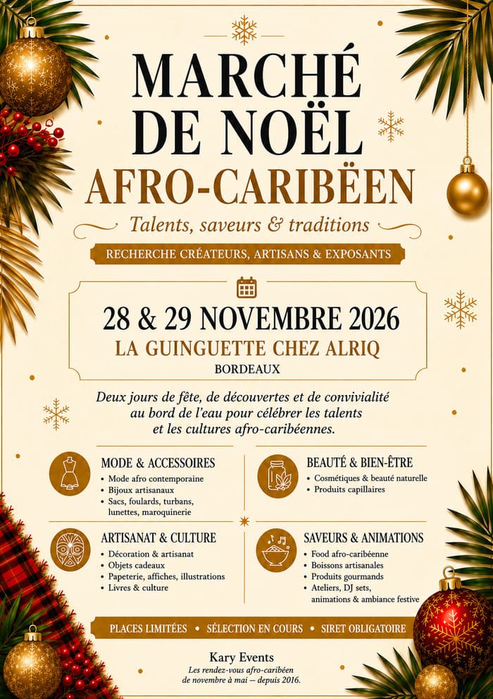 Affiche, Marché de Noël Afro-Caribéen Édition Guinguette
