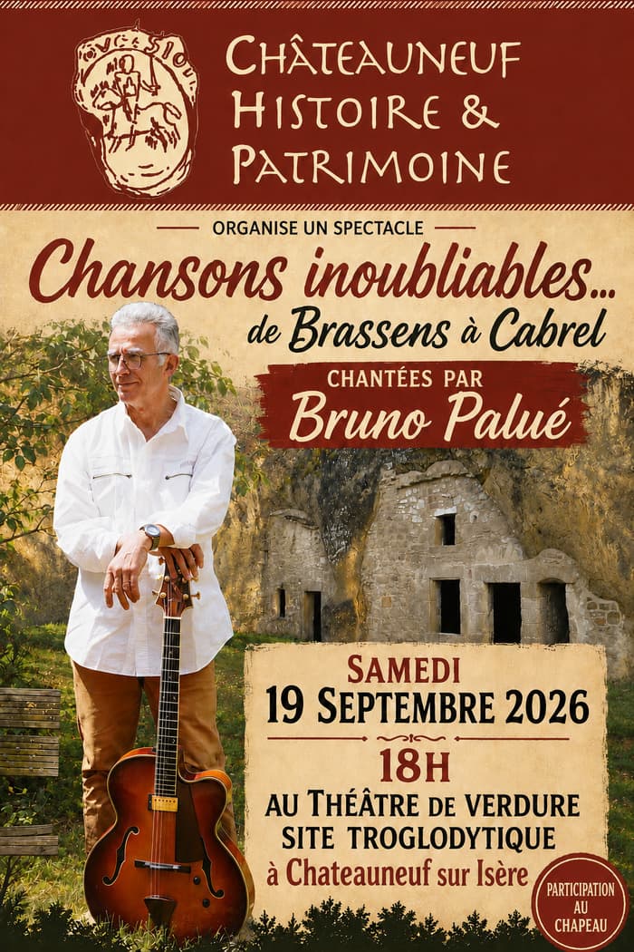 Affiche, "Chansons inoubliables" au site des troglodytes