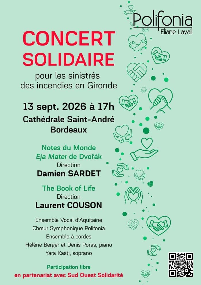 Affiche, Concert solidaire au profit des sinistrés
