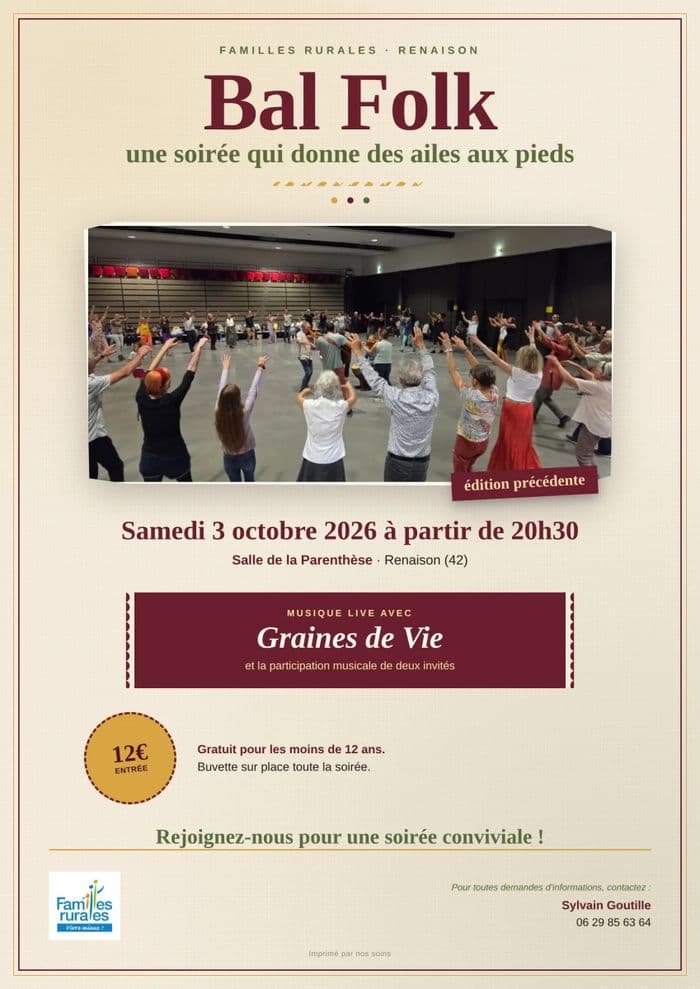 Affiche, Bal Folk à Renaison