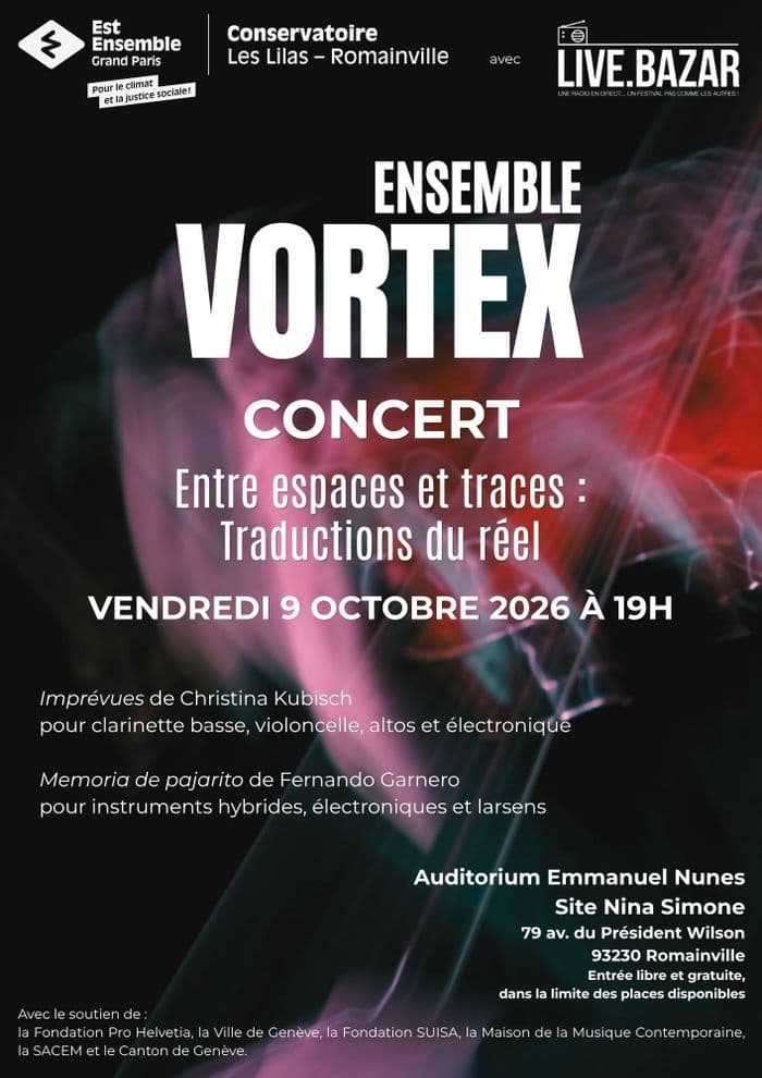 Affiche, Concert de l'ensemble VORTEX