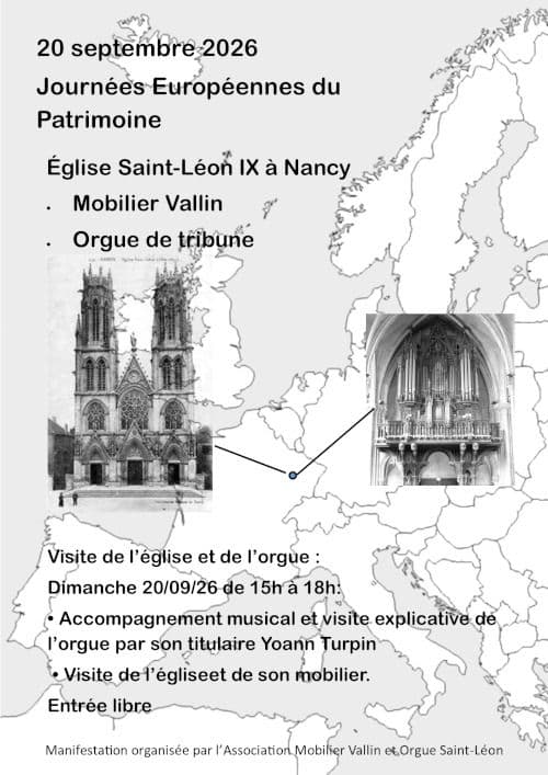 Affiche, Grand orgue et mobilier Vallin de l'église Saint-Léon