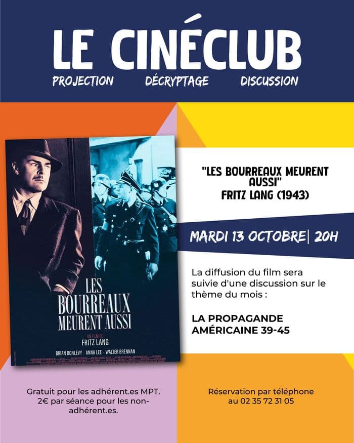 Affiche, Ciné-club d'octobre à la Maison Pour Tous