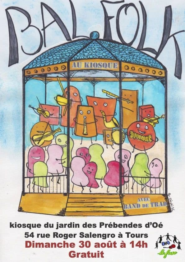 Affiche, Bal trad au kiosque Tours