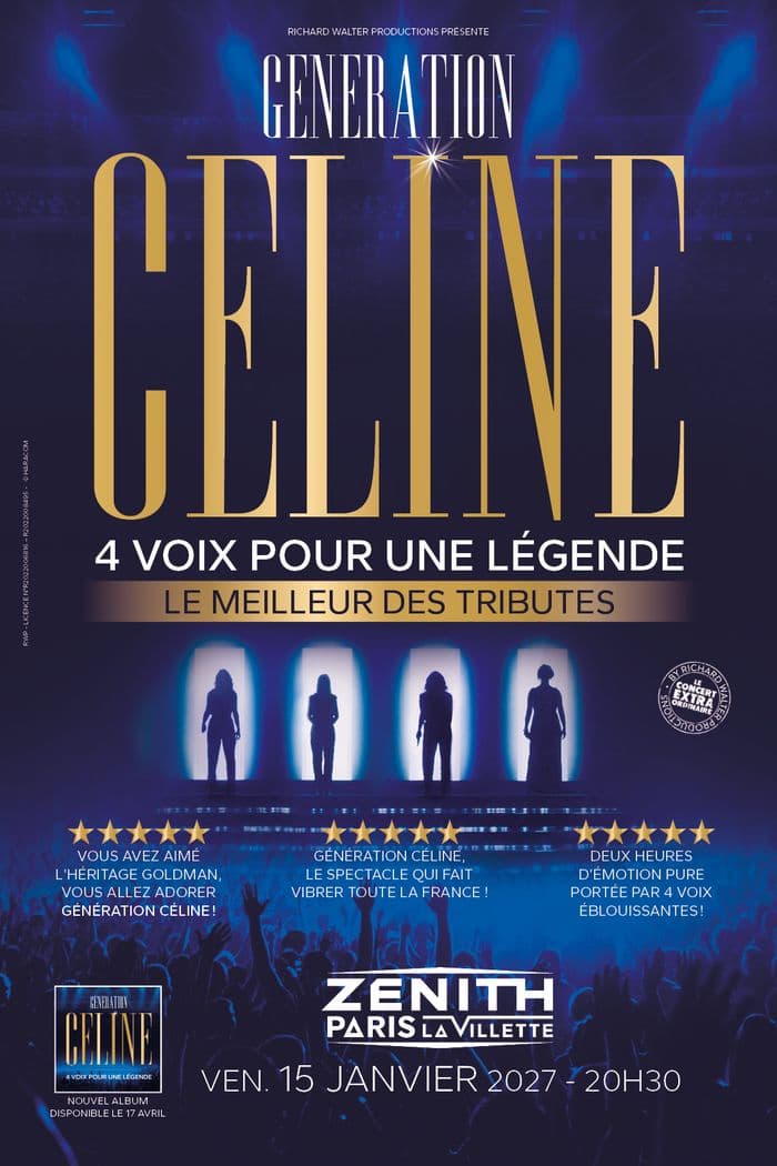 Affiche, Génération Céline Le Meilleur des Tributes : 4 voix pour une Légende