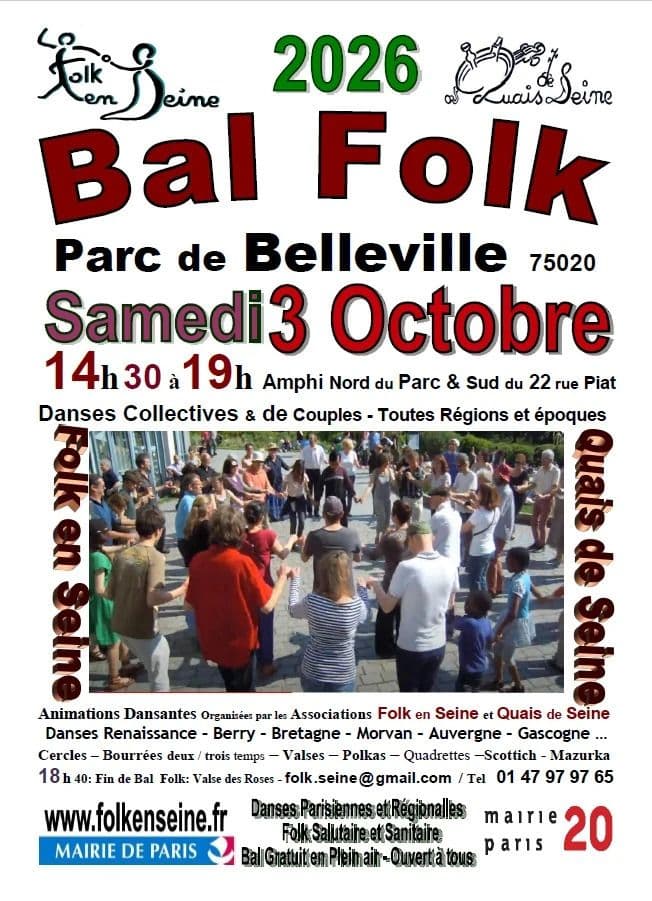 Affiche, Bal Folk Parc de Belleville