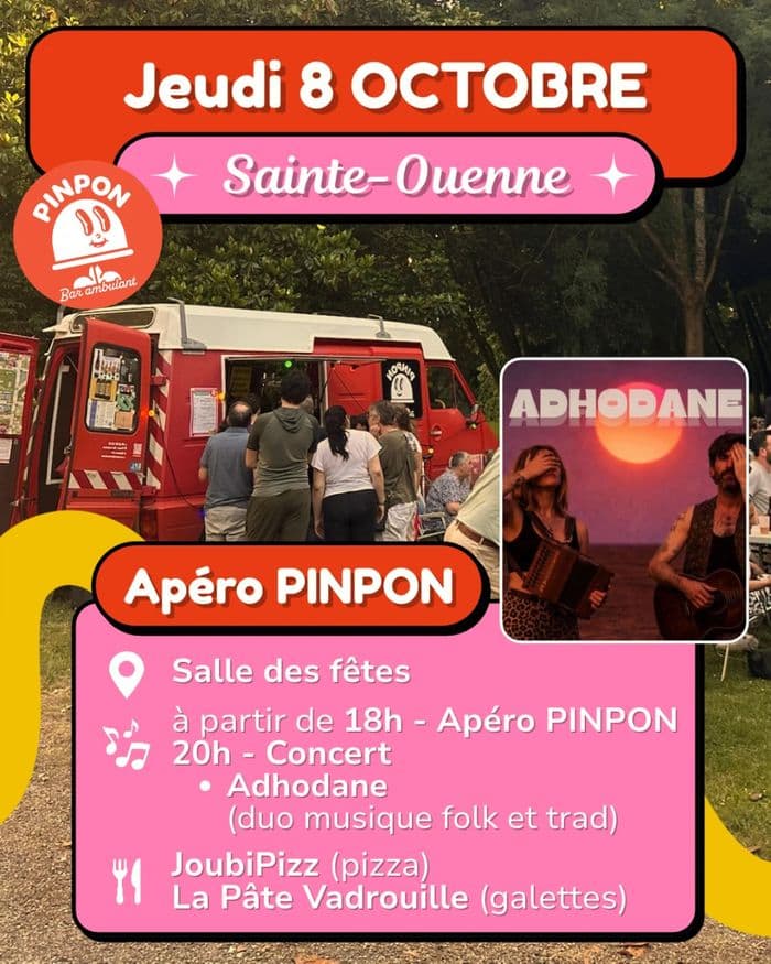 Affiche, Adhodane avec PINPON - Bar ambulant à Sainte-Ouenne