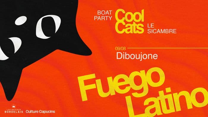 Affiche, COOL CATS BOAT PARTY - Fuego Latino - 09.08