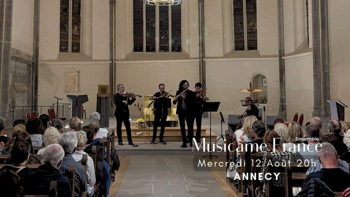 Affiche, Concert à Annecy : Ravel, Debussy, Vivaldi, Cantemir, Mozart, Bach, Doppler, Piazzolla, Waxman