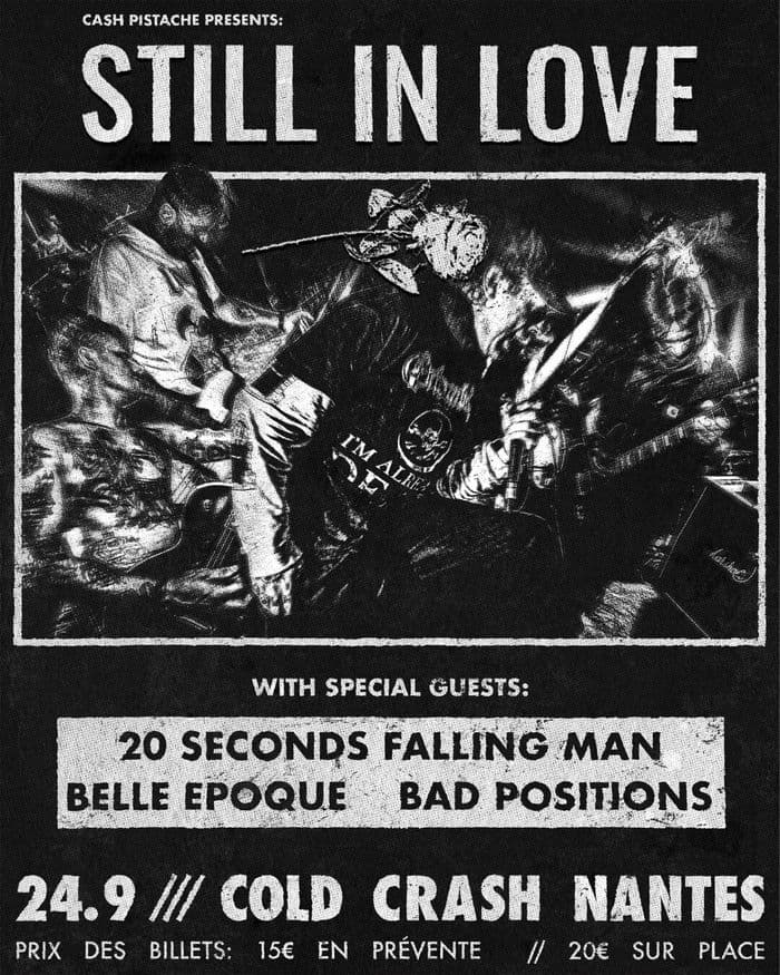 Affiche, Concert : Still in Love + 20 Seconds Falling Men + Belle Époque + Bad Position