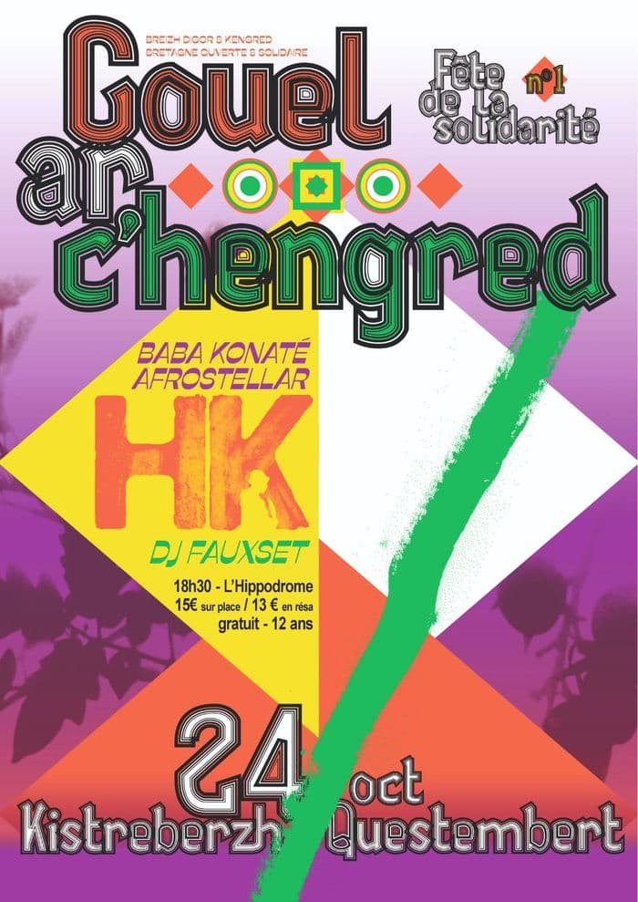 Affiche, 24 octobre 2026 - concert solidaire et fraternel avec HK à Questembert (56)