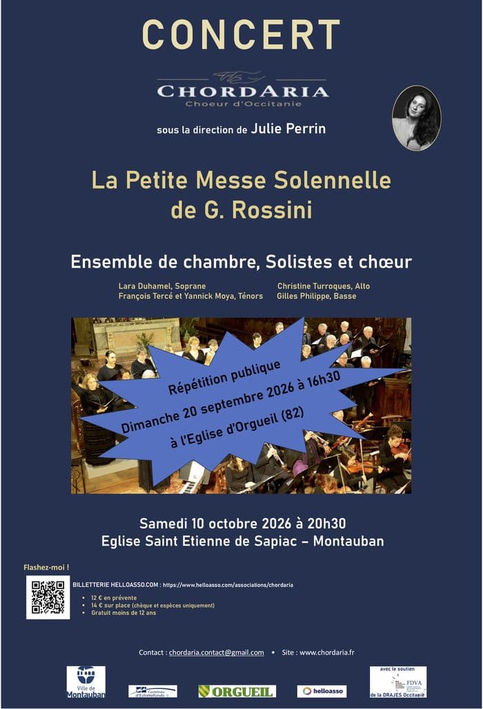 Affiche, La Majeur aime : Répétition Publique proposée par l'ensemble ChordAria, à l'Église d'Orgueil