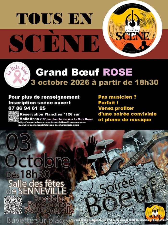 Affiche, Grand Bœuf Rose samedi 3 octobre Guerville