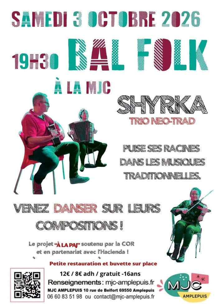 Affiche, Bal Folk - Shyrka à la MJC d'Amplepuis