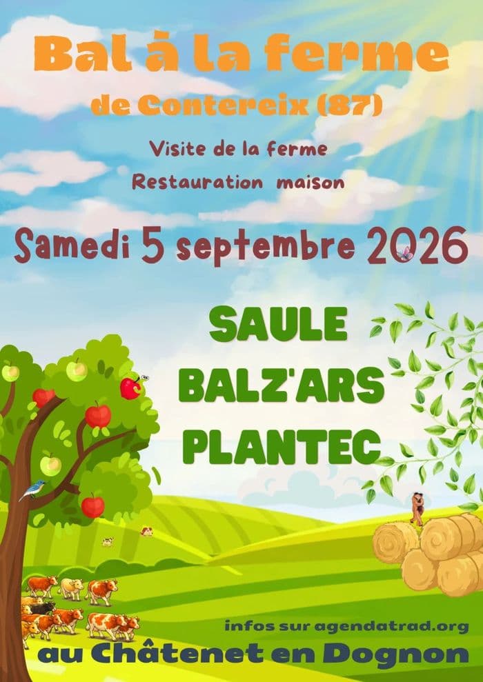 Affiche, Bal à la Ferme de Contereix avec Plantec, Saule et Balz'ars