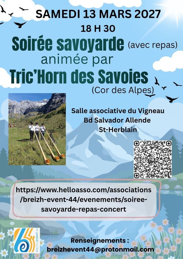 Affiche, Soirée Savoyarde (repas/concert)