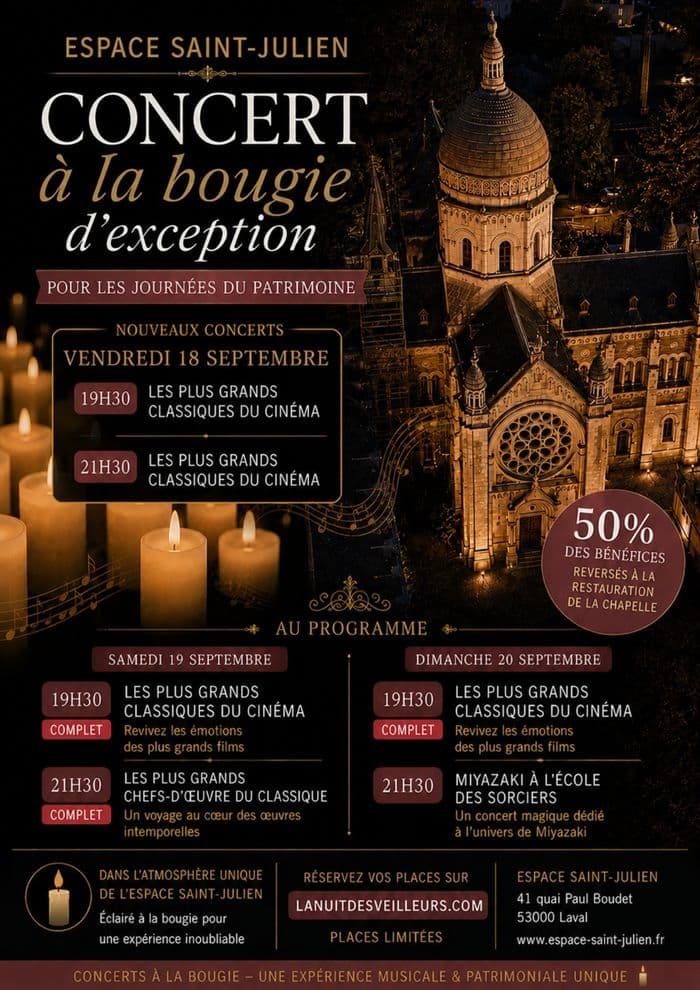 Affiche, Concert exceptionnel au profit de la restauration de la chapelle Saint-Joseph: Miyazaki à l'école des sorciers