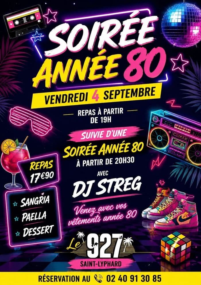 Affiche, Soirée année 80