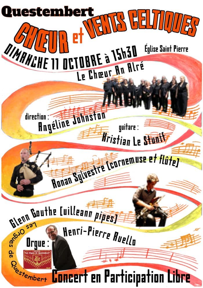 Affiche, Concert Choeur en Alré - Les Orgues de Questembert