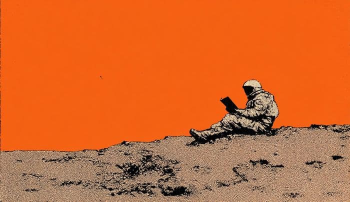 Affiche, Station spatiale Lecture