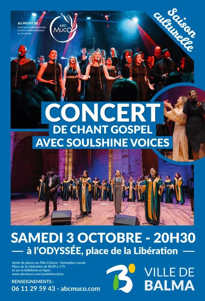 Affiche, Concert de Gospel avec Soulshine Voices - Samedi 3 octobre