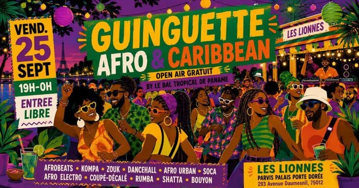 Affiche, Guinguette Afro & Caribbean - Sunset Open Air Gratuit !