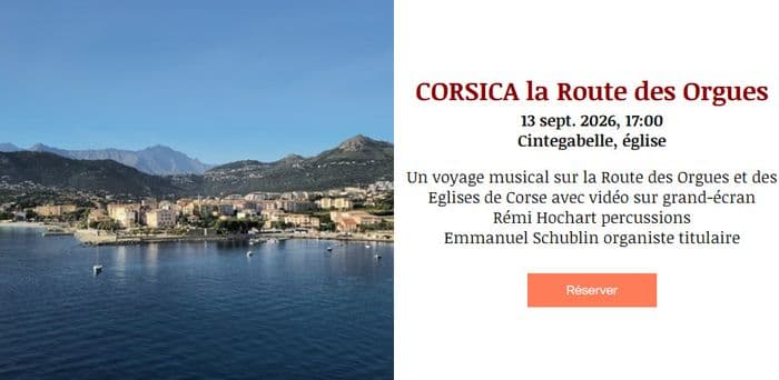 Affiche, CORSICA : Voyage Musical sur la Route des Orgues et des églises de Corse