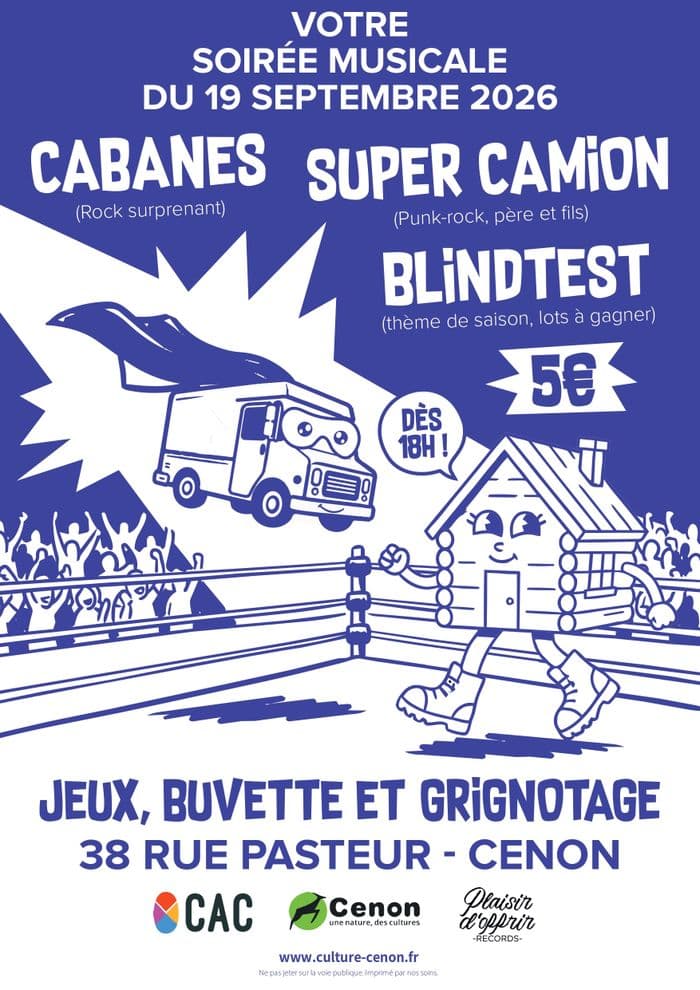 Affiche, Soirée concerts et blind test – Plaisir d’Offrir Records x OCAC