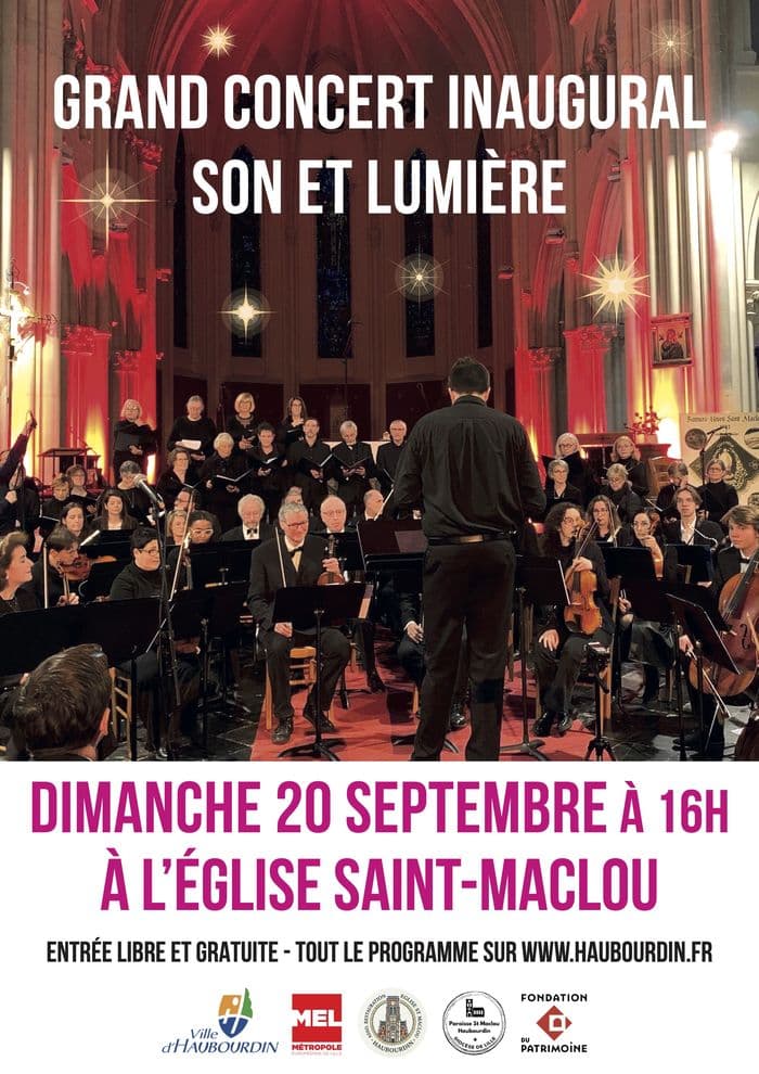 Affiche, Grand Concert inaugural son et lumière de l'église Saint-Maclou