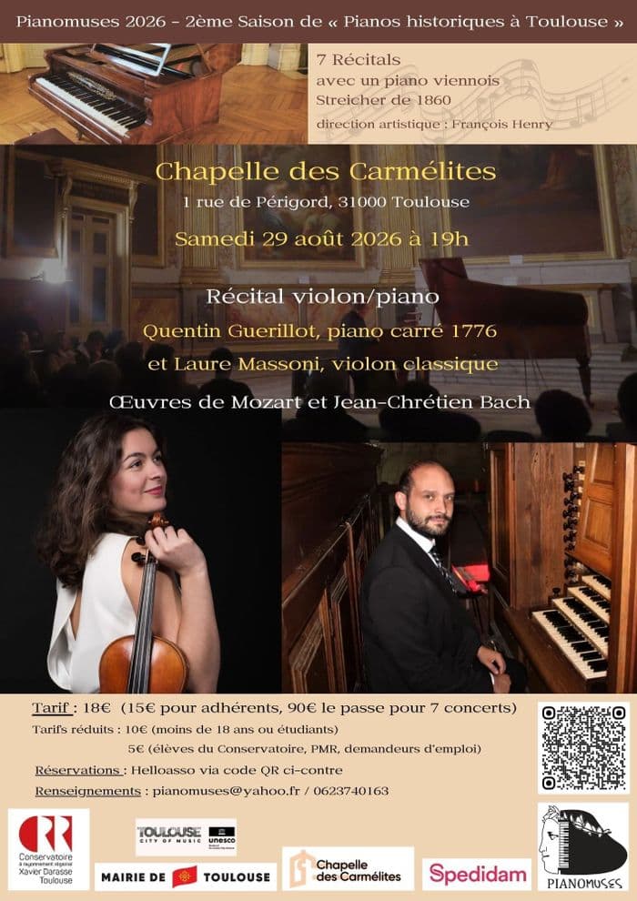 Affiche, Saison musicale - Récital violon/piano, avec Laure Massoni et Quentin Guérillot