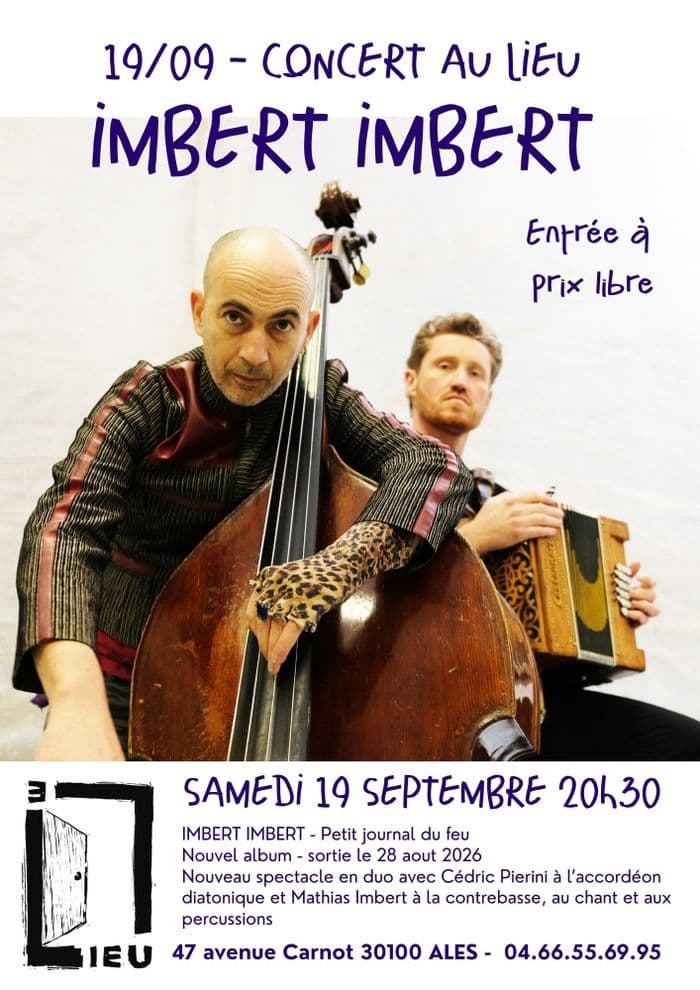 Affiche, IMBERT IMBERT en concert au Lieu à Alès