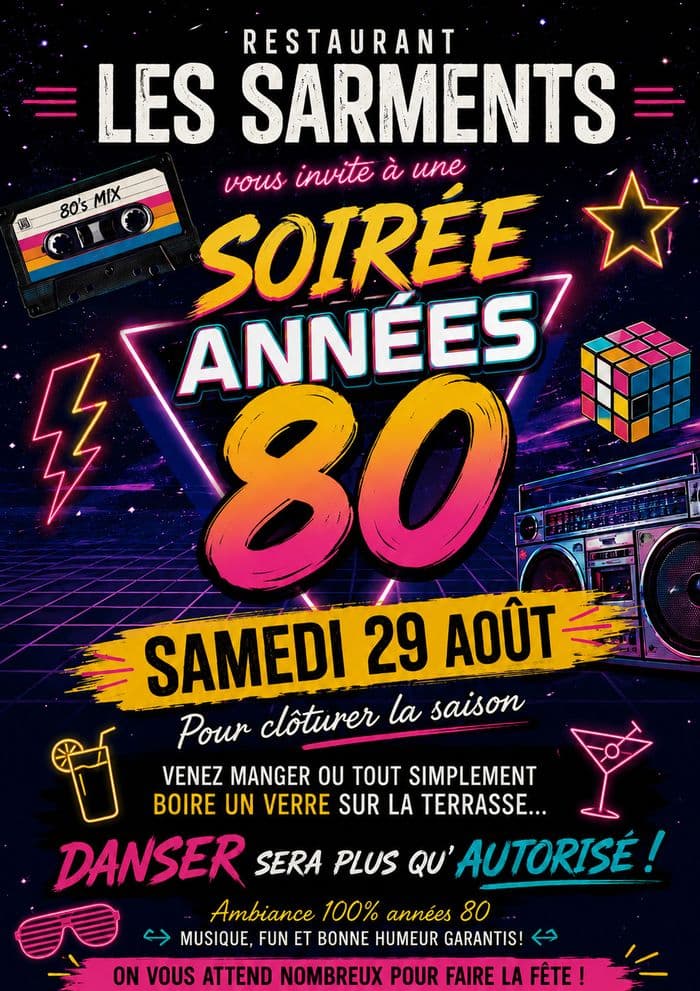 Affiche, Soirée année 80