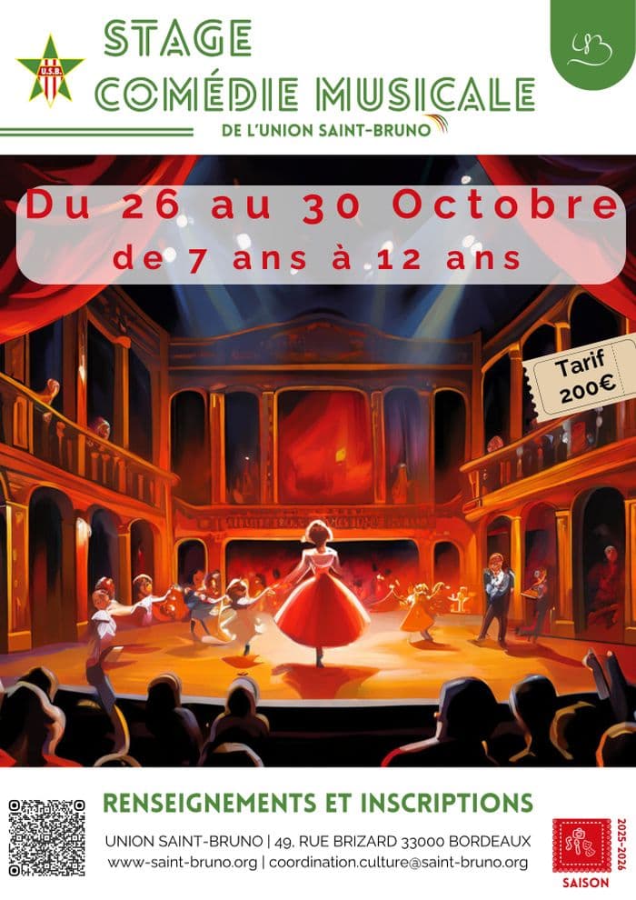 Affiche, Stage comédie musicale - 7 à 12 ans