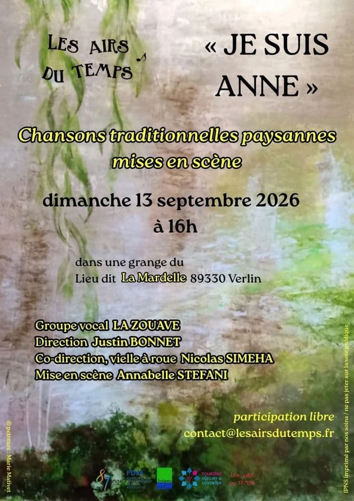 Affiche, Concert de La Zouave "Je suis Anne"
