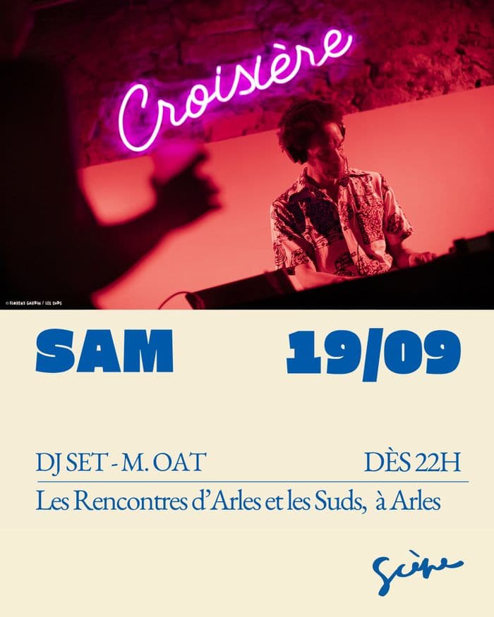 Affiche, SAMEDI 19 SEPTEMBRE
Dès 22h /
@lessudsaarles x @lesrencontresdarles présentent