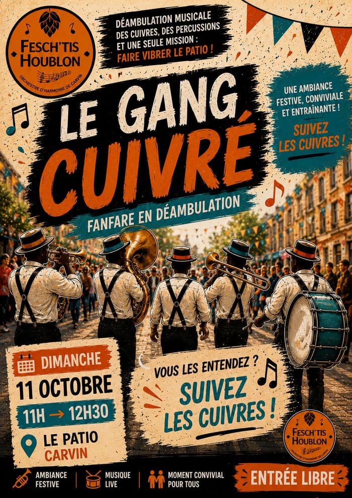 Affiche, Le Gang Cuivré Déambulation musicale