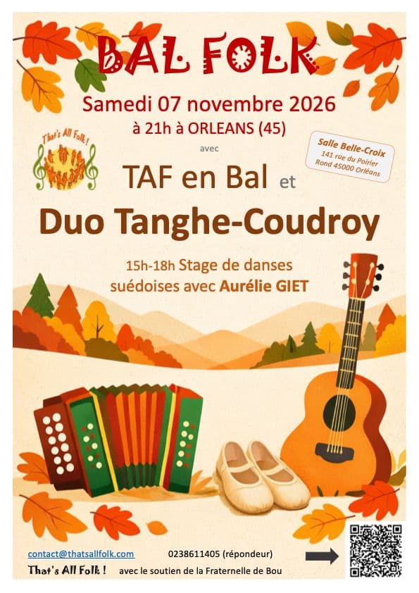 Affiche, Stage danse suédoise et bal folk