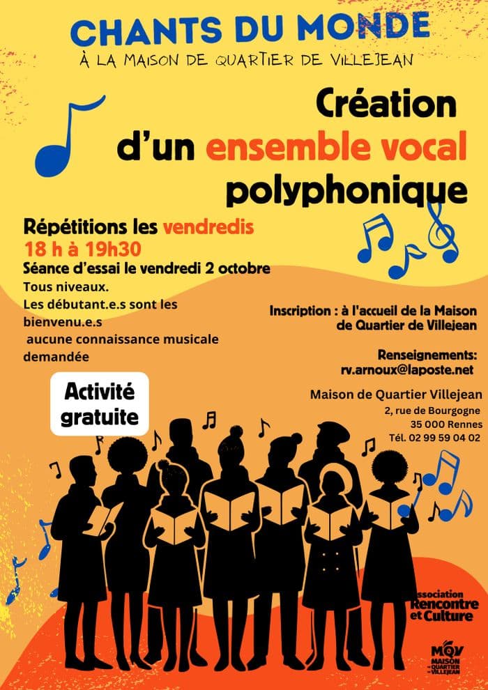 Affiche, Nouvelle chorale : recrutement