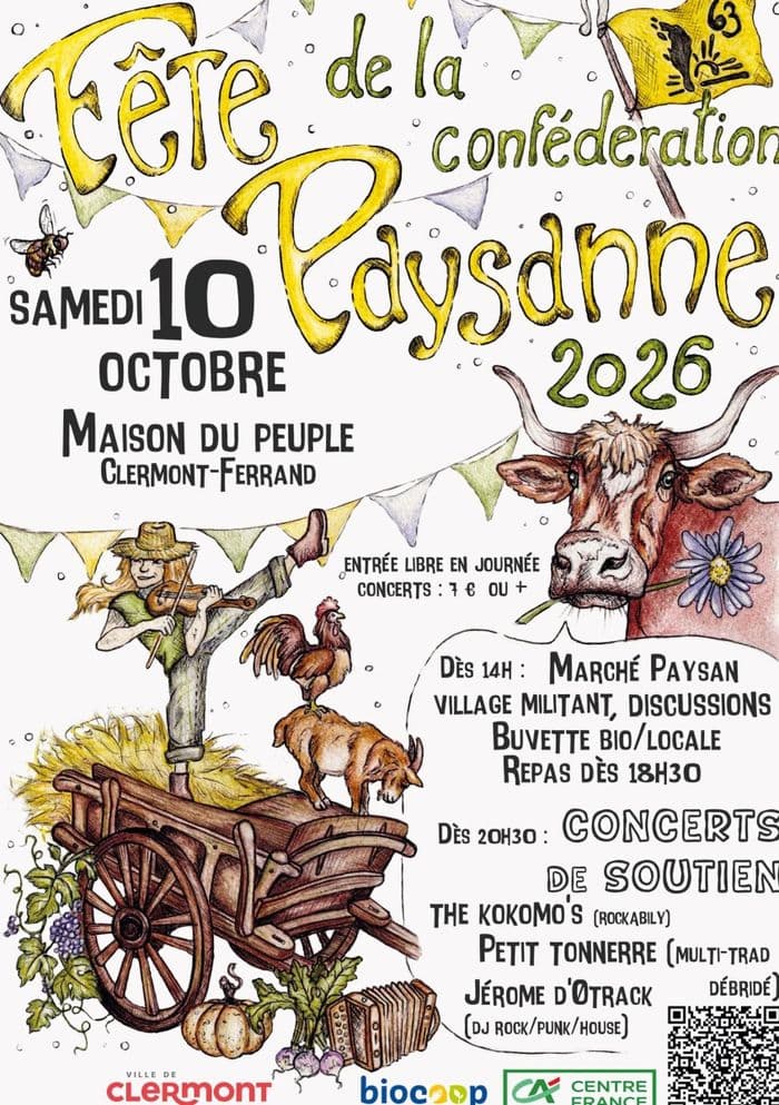 Affiche, Petit Tonnerre - Concerts de soutien à la Confédération Paysanne