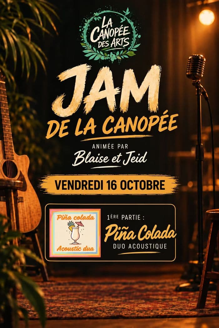 Affiche, 🎶🌿 JAM de la Canopée + Piña Colada 🌿🎶