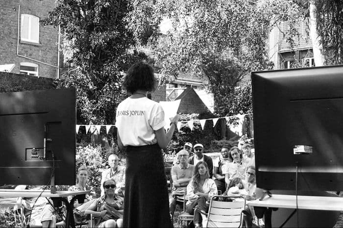 Affiche, Concert au jardin piano-voix