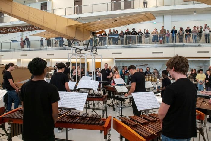Affiche, Les « concerts-voyages » des ensembles de percussion du Conservatoire de Drancy