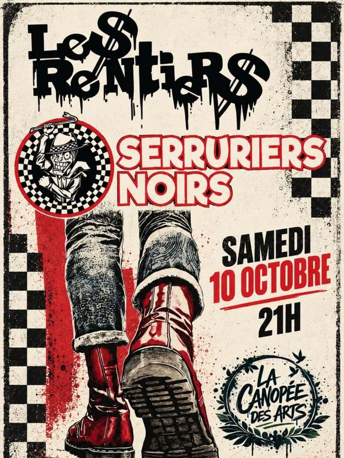 Affiche, 🎺⚡ Serruriers Noirs + les Rentiers • à la Canopée ⚡🎺