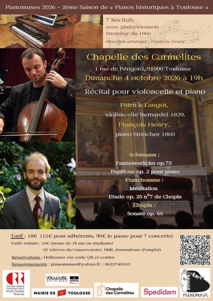 Affiche, Saison musicale - Récital pour violoncelle et piano