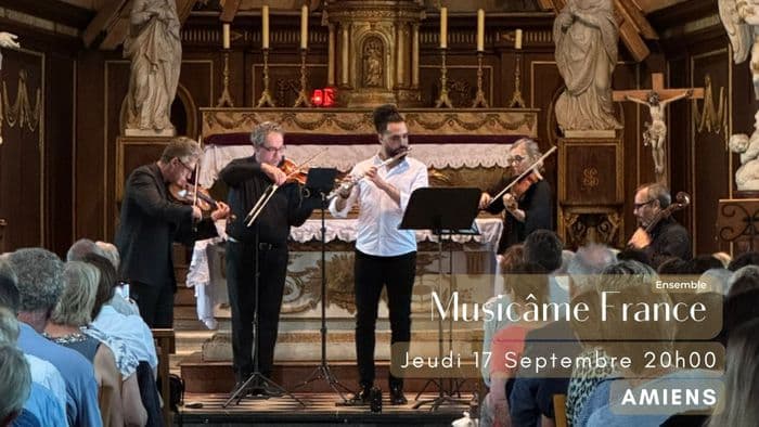Affiche, Concert à Amiens : Ravel, Debussy, Cantemir, Mozart, Vivaldi, Bach, Doppler, Piazzolla, Waxmann