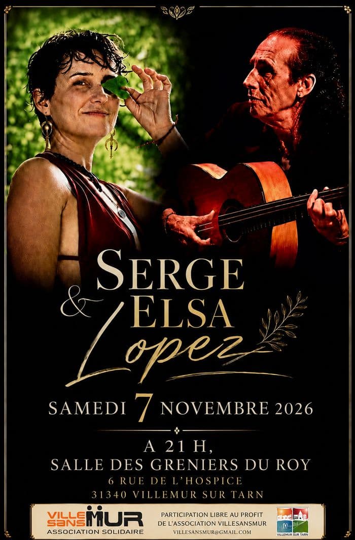 Affiche, Concert à deux voix-Serge et Elsa LOPEZ