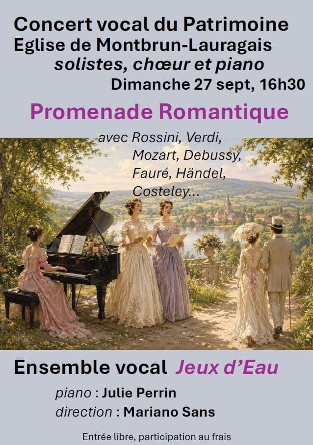 Affiche, Concert vocal du Patrimoine en l'église de Montbrun-Lauragais