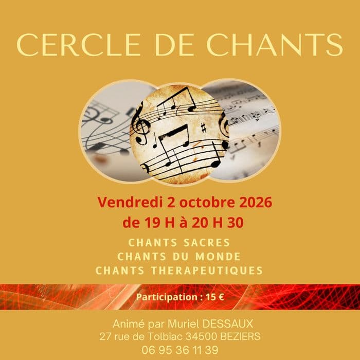 Affiche, Cercle de Chants Sacrés & Chants du Monde à Béziers
